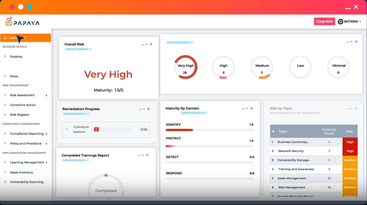 PAPAYA_Compliance Software for FriggP2C_Screenshot
